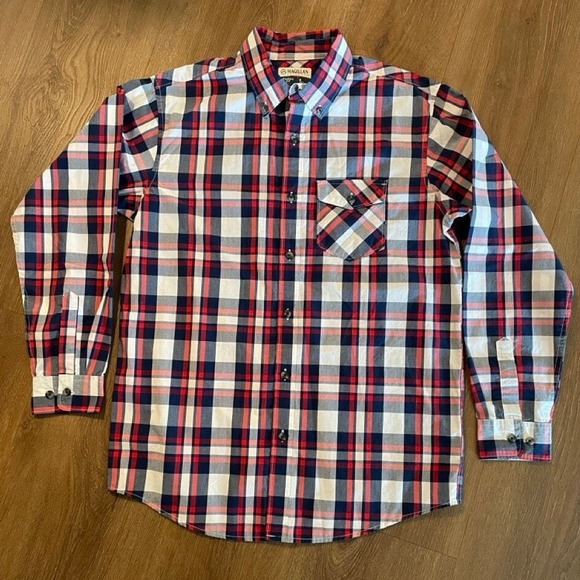 Magellan Men's Long Sleeve Button Down Plaid Shirt Hiking Fishing Outdoor‎ Small - Picture 1 of 5